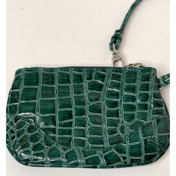 Vintage 90s NY&Co Faux Leather Croc Print Wristlet Purse RARE - Picture 5 of 7